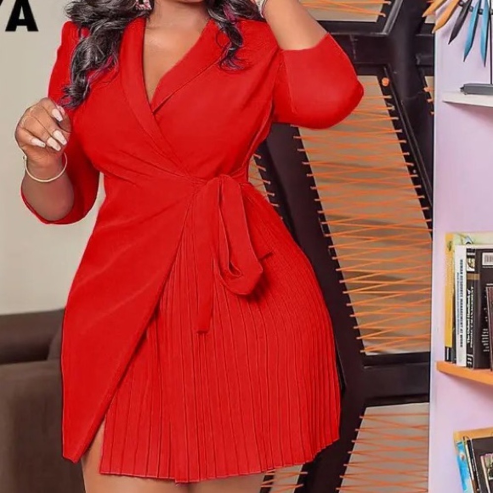 Red blazer dress